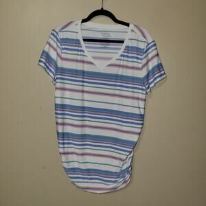 Womens Time And True Maternity Short Sleev Tee Size L
